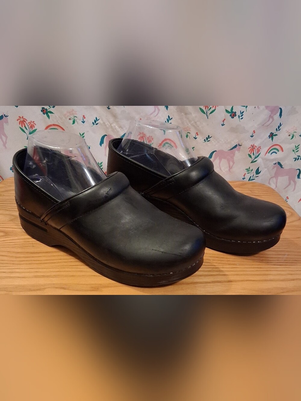 EUC Dansko Professional Black Leather Casual Orthotic Nonslip Clog Shoe SZ 8.5